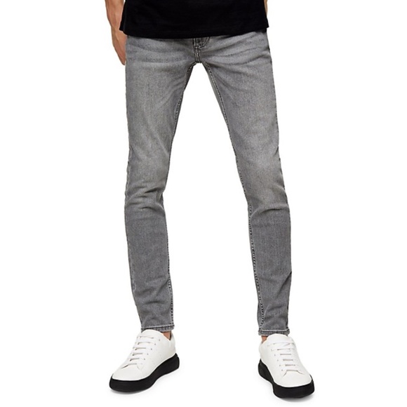 NWT TOPMAN SPRAY ON GREY SKINNY Jeans- 28 - Picture 2 of 9